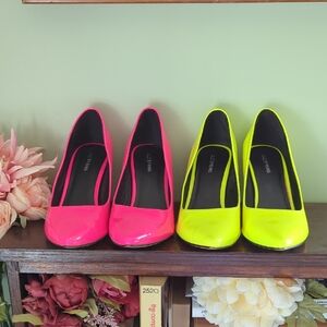2 Pairs Neon Pointed Toe Heels
